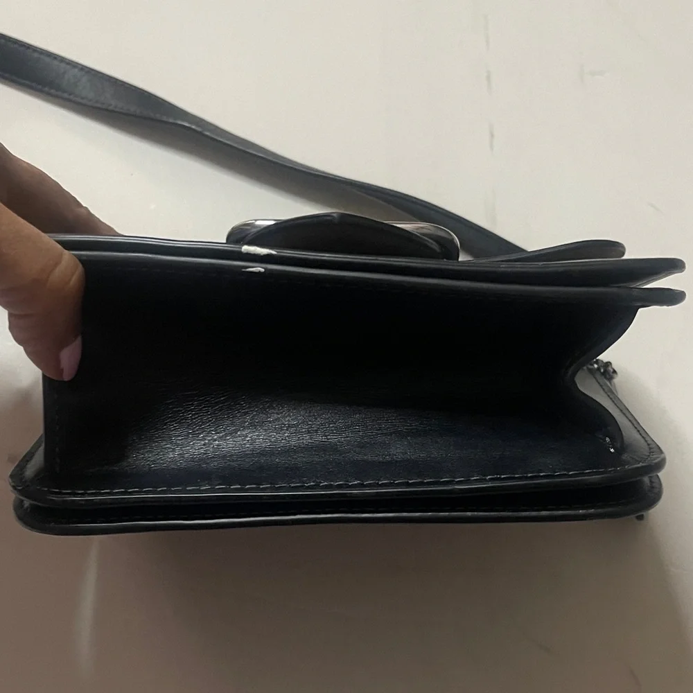 Coach Black Leather Crossbody with Silver-Tone Buckle - Picture 5 of 8